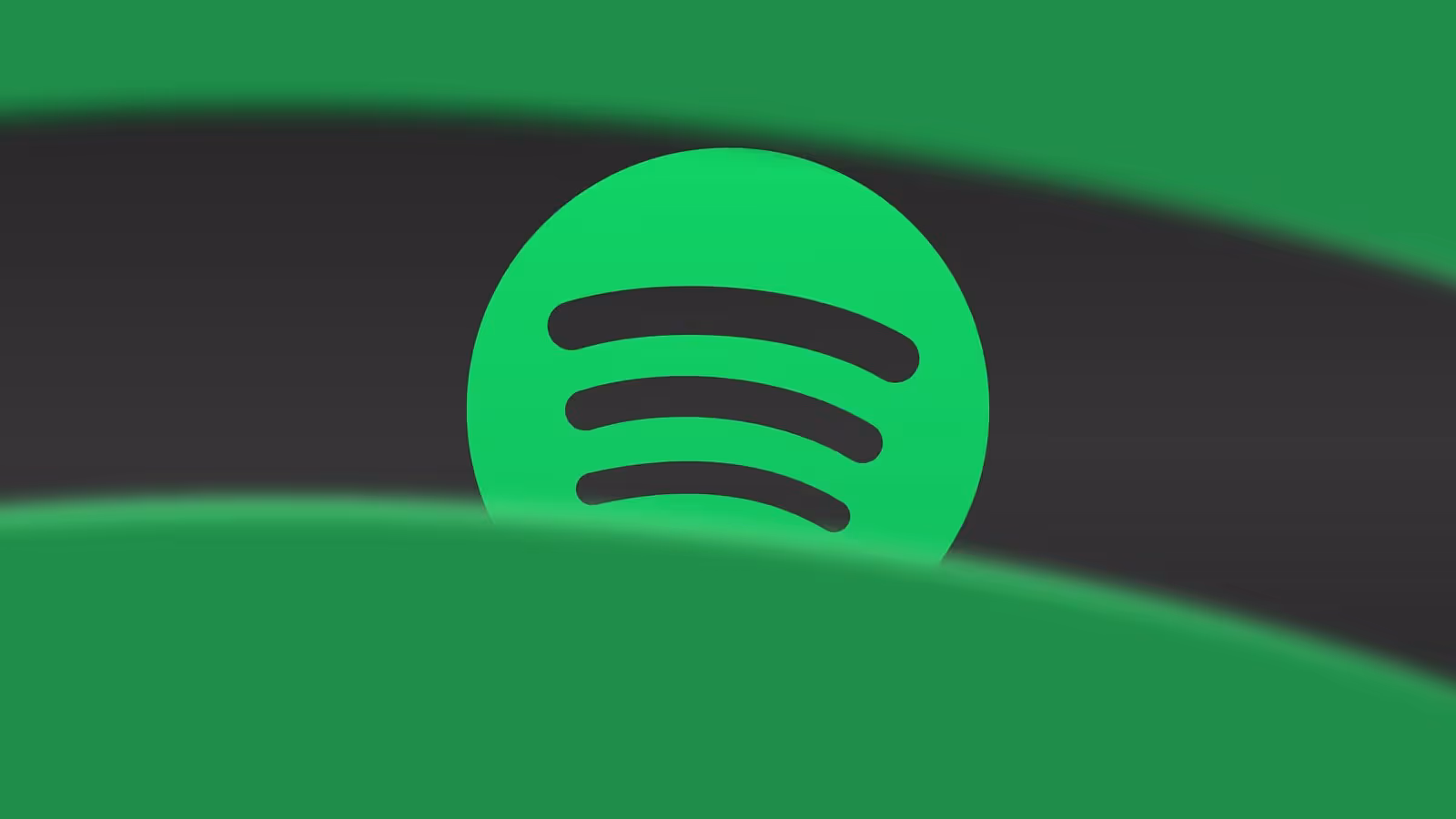 Spotify app displayed on a smartphone screen with neon waveform graphics symbolizing streaming audio.
